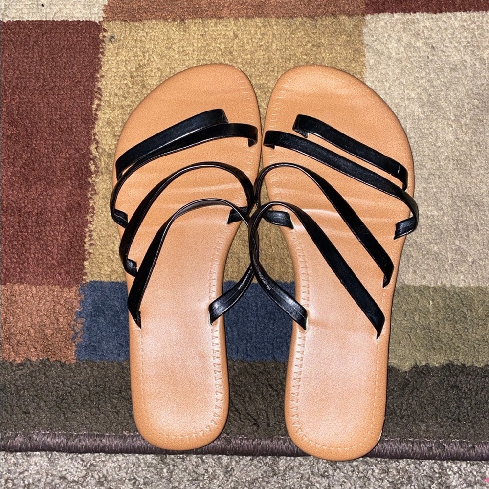 Black Strappy Sandals for Women